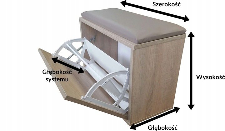 Szafka na buty z siedziskiem i systemem SNB04