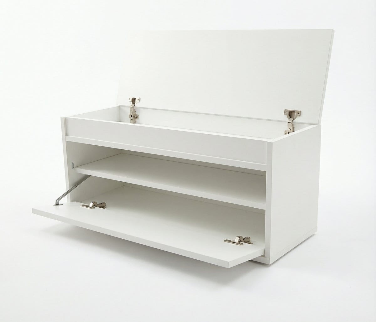Szafka na buty FSNB22 z siedziskiem i schowkiem biała